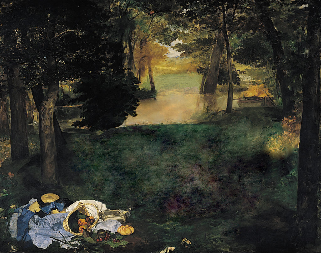 Le Déjeuner sur l'herbe en mode confiné, par Lionel Vanvelthem.