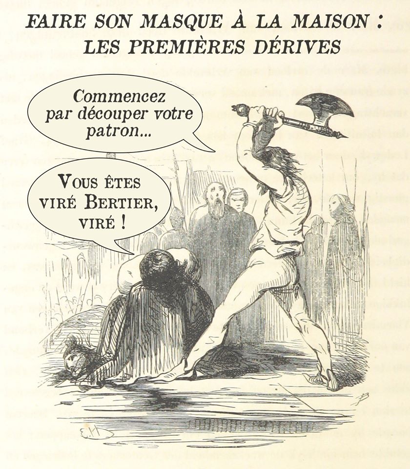 Faire son masque à la maison : les premières dérives, par Un Faux Graphiste.